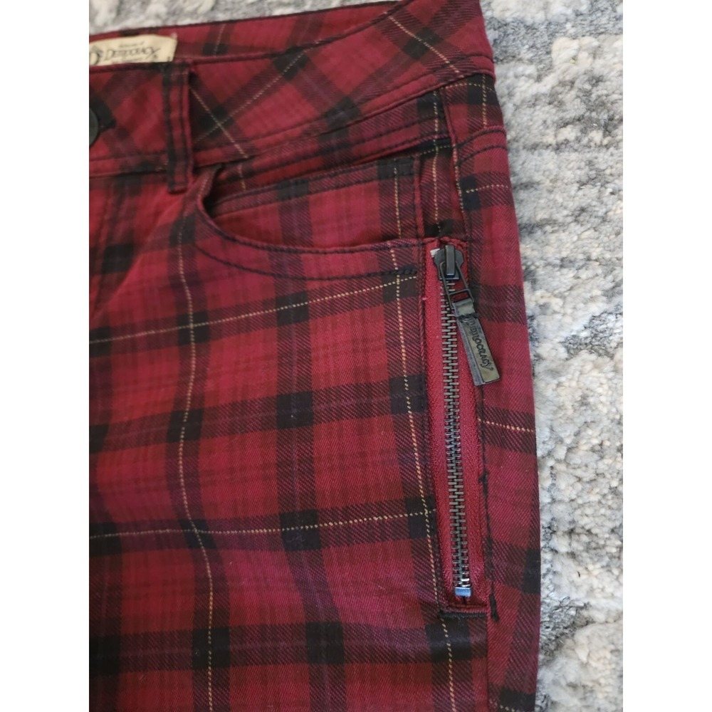 Democracy Women's Red Black Plaid Freedom Jegging Skinny Ankle Jeans Pant Size 7 - Picture 7 of 8